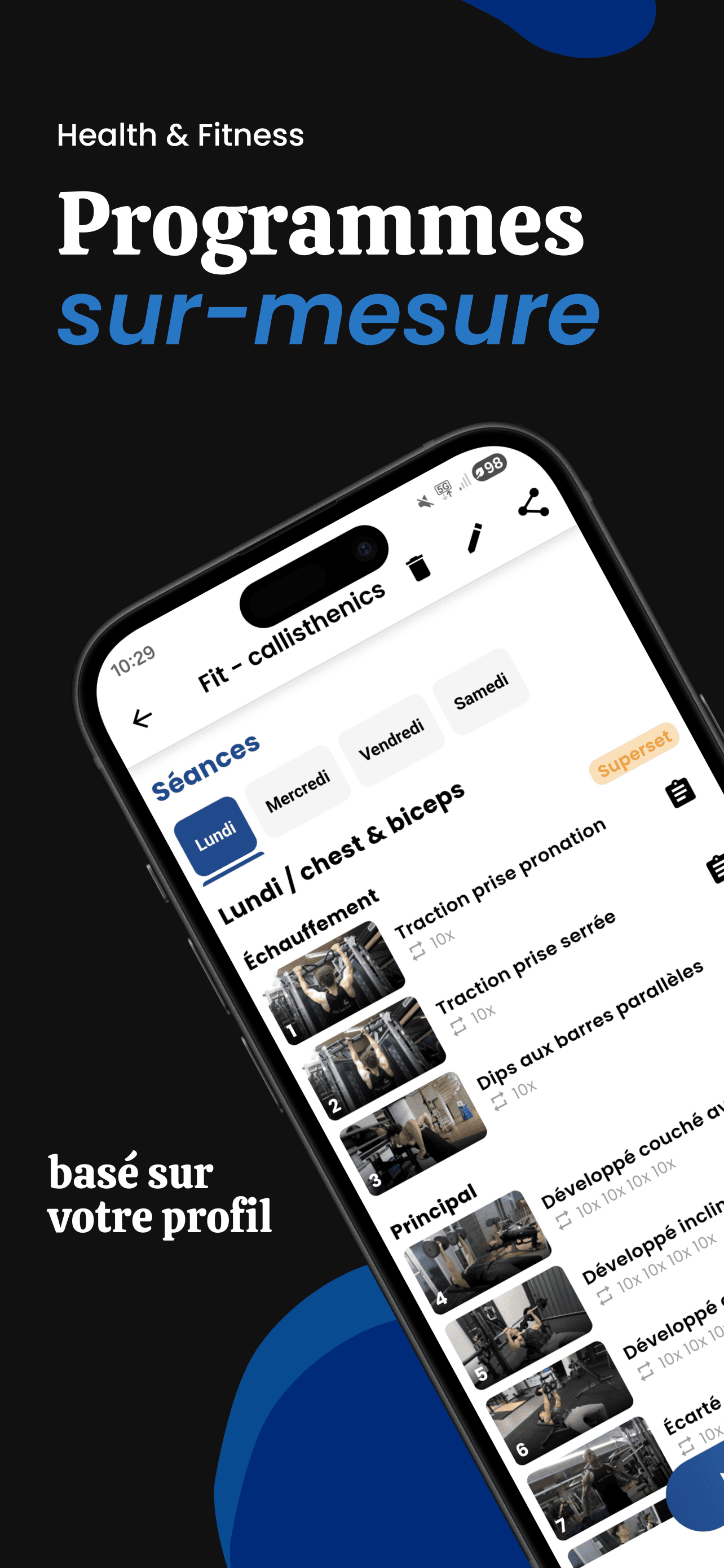 FitMetrics - Capture d'écran 1 du projet Application mobile