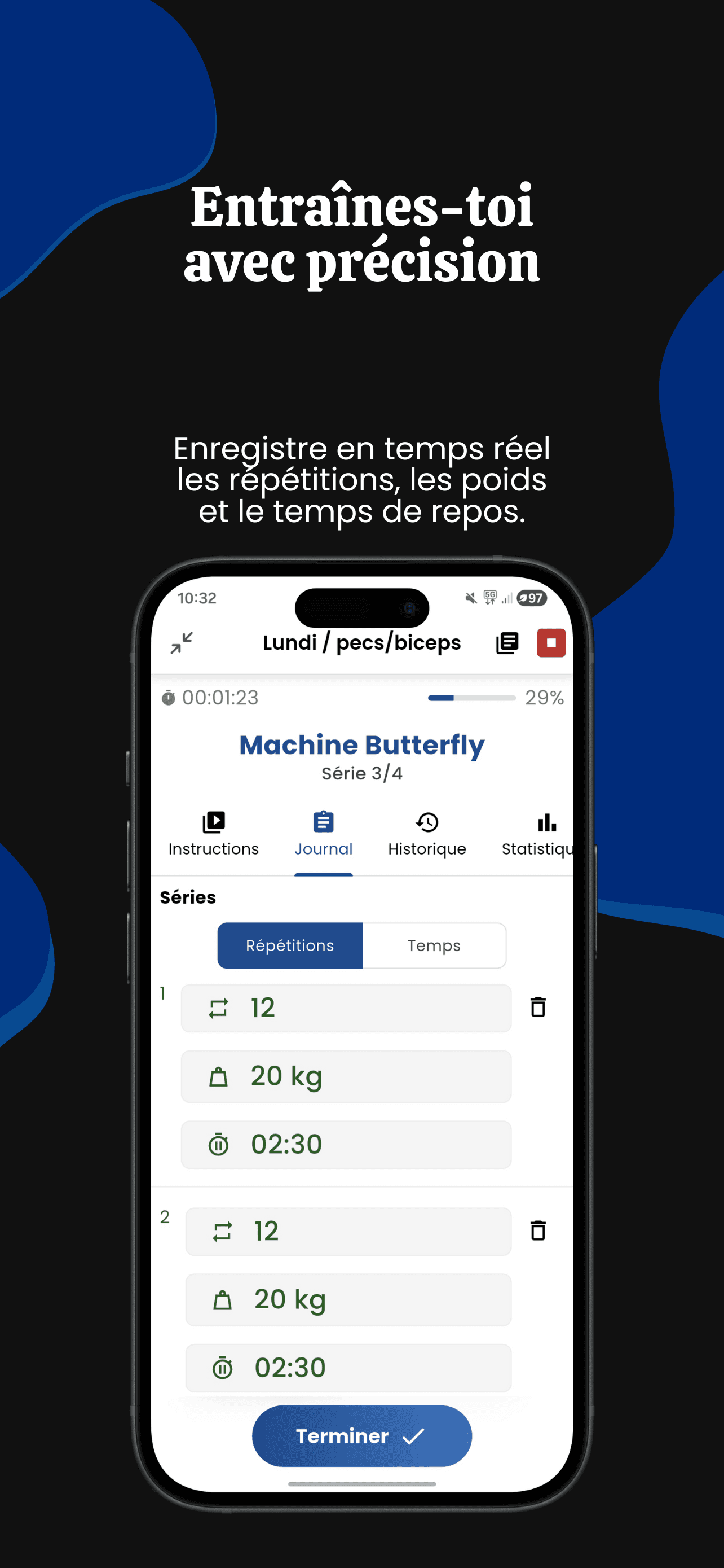 FitMetrics - Capture d'écran 4 du projet Application mobile